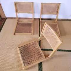 2395】ラタン製 座椅子 レトロ 2脚セット 折りたたみ式 籐 - メルカリ