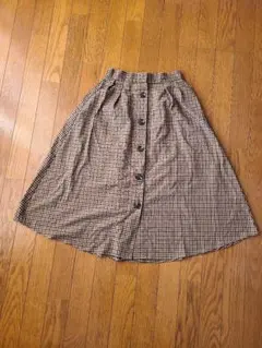 チェック柄 フレアスカート ひざ下丈　Sサイズ