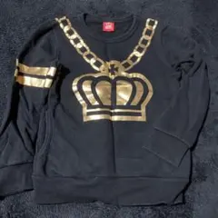 BABY DOLL 黒トレーナー 金色デザイン