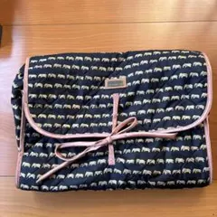 ジムトンプソン　トラベルポーチ　像柄　タイシルク