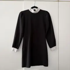 DHOLIC ブラック 長袖 ミニワンピース
