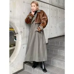 MURUA オリーブグリーン トレンチコート ファー付き