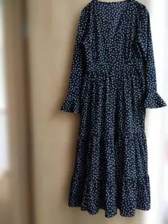 春物　ドットワンピ