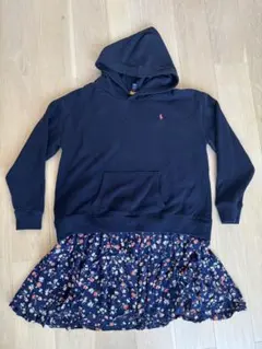 ポロラルフローレン パーカーワンピース 花柄 160 XL ネイビー
