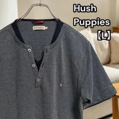 良品★ハッシュパピー【Hush Puppies】半袖シャツ ノーカラー Lのサムネイル