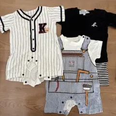 80 ロンパース 半袖　男の子　3枚セット