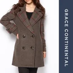 グレースコンチネンタル✨ウール チェック コート ピーコート