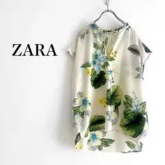 ZARA 花柄 シフォンブラウス