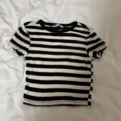 ZARA ストライプ 半袖Tシャツ クロップ丈