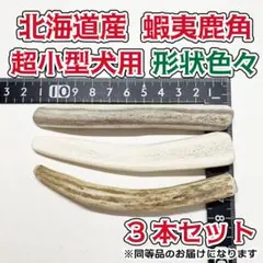 超小型犬用　蝦夷鹿の角　お試しで人気　形状色々3本セット　北海道産　犬　おもちゃのサムネイル