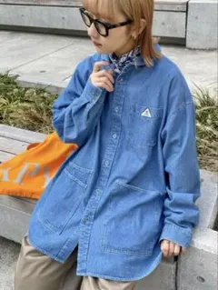 新品タグ付【GEVACO】6ozショールカラーデニムワークシャツ ユニセックス