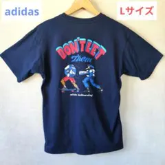 adidas スケートボーディング バックプリントT L ネイビー 胸ポケ