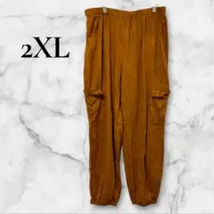 大きいサイズ‼️【2XL】ブラウン カジュアルパンツ スウェット 裏起毛 暖かい