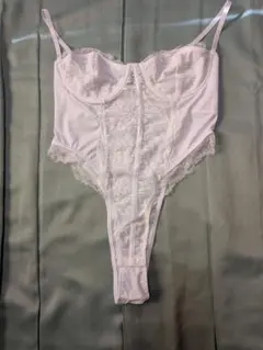 ME2085 最高級品 ホワイトレース ボディスーツ L クロッチ開閉有り