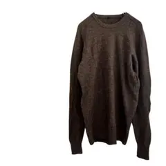 無印良品　クルーネックセーター ニット ヤクブレンド 茶 L 大きめ