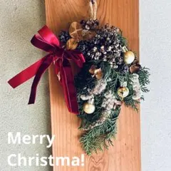 【SALE】冬支度のナチュラルリースとダブルリボン