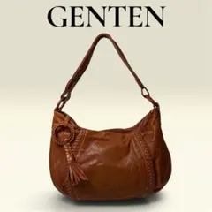 genten ゲンテン ワンショルダーバッグ ホーボー ハーフムーン 編み込み