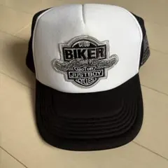 CLUB BIKER メッシュキャップ ブラック ホワイト