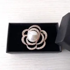 新品 ブローチ バラ お花 パール ピンクゴールド ビジュー 入学式 卒業式