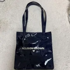 ALLISON BROWN エナメルトートバッグ　ネイビーのサムネイル