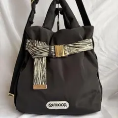 【美品】バンヤードストーム×アウトドア 2way 中綿トート ショルダー ゼブラ