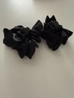 ブラックリボンヘアクリップ2個セット