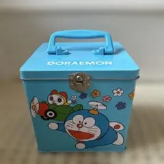 【希少】グリコ　ドラえもん　缶バッグ　レトロ缶 ボックス　トランクケース　藤子のサムネイル