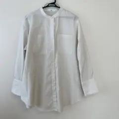 Discoat ホワイト ボタン付き 長袖シャツ
