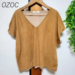 OZOC オゾック Tシャツ トップス カットソー 半袖 ブラウン