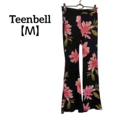 Teenbell 【Ｍ】フラワープリント フレアパンツ 花柄　黒