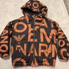 EMPORIO ARMANI ダウンコート 4A 黒/オレンジ