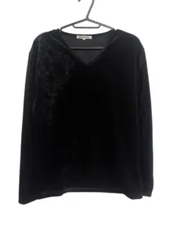 semanticdesign ベルベットの長袖 Tシャツ 黒