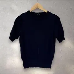 IENA イエナ コットン半袖ニット ネイビー パフスリーブ 上品キレイめのサムネイル