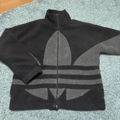 adidas フリースジャケット ブラック・グレー