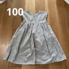 ペアマノン　ストライプ ノースリーブ ワンピース 100cm