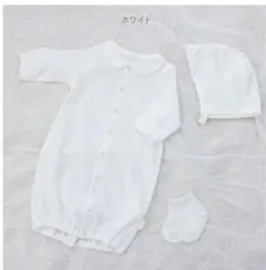 PUPOセレモニードレス3点セット日本製お宮参り退院着春夏秋ホワイト透かし