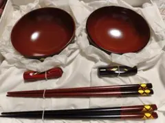 漆器 椀 夫婦箸セット 松蒔絵 - メルカリ