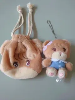 mikko ラテ フェイス巾着&キーホルダー ぬいぐるみ ガチャガチャ