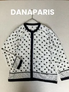 DANAPARIS ダナパリ　ドット総柄　カーディガン　ニット　11号　白のサムネイル