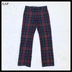 GAP ギャップ チェック柄カジュアルパンツ ウール 大人かわいい あったか