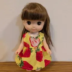 ハンドメイド ドール用 ワンピース いちご柄