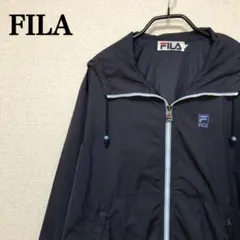 フィラ FILA ナイロンジャケット M ネイビー 古着 日本製 シャカシャカ☆