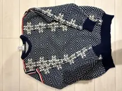 L.L.Bean ノルディック柄 ウールニット セーター ネイビーMサイズ相当