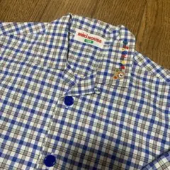 ミキハウス 長袖シャツ 100cm チェック青