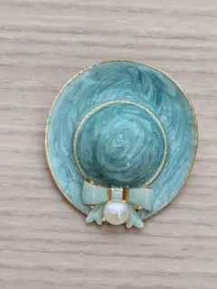 帽子型　パール真珠　ブローチ＆ペンダントトップ