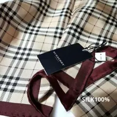 BURBERRY 新品タグ付きノバチェックヴィンテージ希少SILK100%