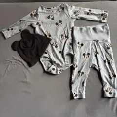 H&M ミッキーマウス柄ロンパースセット 4-6ヶ月