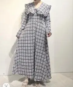 merryjenny check スクエアカラーワンピース メリージェニー