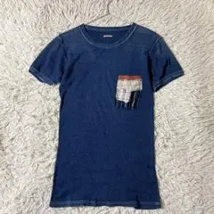 キャピタル　インディゴ染め　パッチワーク　半袖　Tシャツ 4のサムネイル