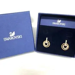 SWAROVSKI スワロフスキー ダブルサークル ピアス ゴールド クリスタルのサムネイル